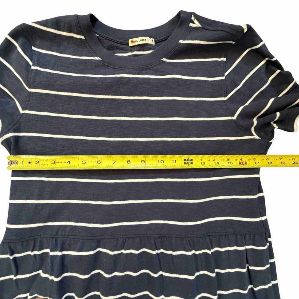 Marine Layer Sadie M Vintage Slub Maxi Dress Navy Stripe Coastal Nautical Beach - Picture 4 of 8